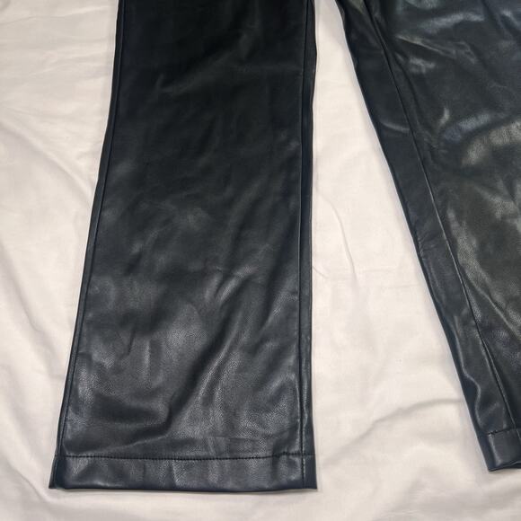 7 FOR ALL MANKIND PANTS Women Size L Black Faux Leather 5-Pocket Classic NEW NWT - Picture 3 of 16